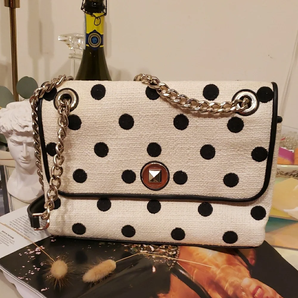 Kate Spade White and Black Polka Dot Crossbody Bag - Picture 1 of 13